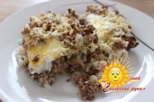 Фарш с рисом в духовке 