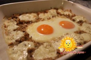 Моцарелла с грибами в духовке. 